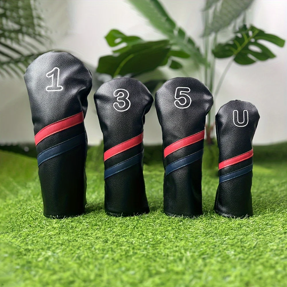 Golf Putter Head Covers Golf Iron Head Covers Golf Club Head Covers Golf head cover double slash minimalist sports style premium leather digital label