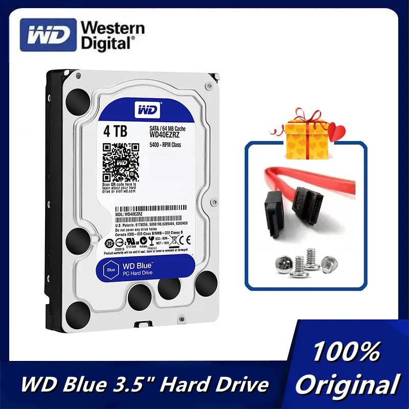 

WD Blue 4TB Internal Hard Drive Disk 3.5" 5400 RPM SATA III 6Gb/s 500GB-8TB Hard Drive HDD Harddisk for Desktop Computer