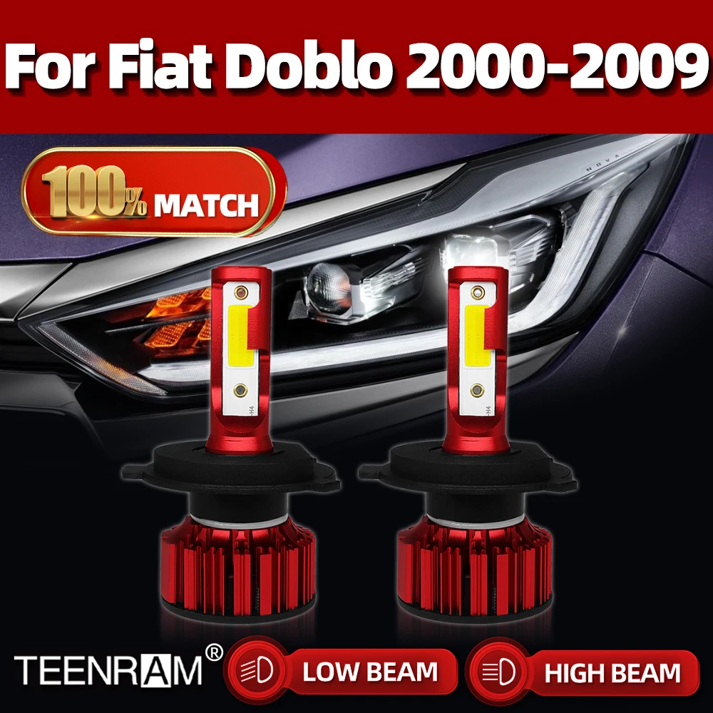 

120W H4 LED Canbus Headlight Bulbs 20000LM Led Headlamps 6000K Car Light 12V For Fiat Doblo 2000-2004 2005 2006 2007 2008 2009
