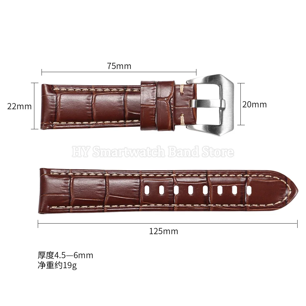 Luxury Leather Watch Strap - Waterproof Cowhide Wrist Band with Metal Buckle Bracelet
