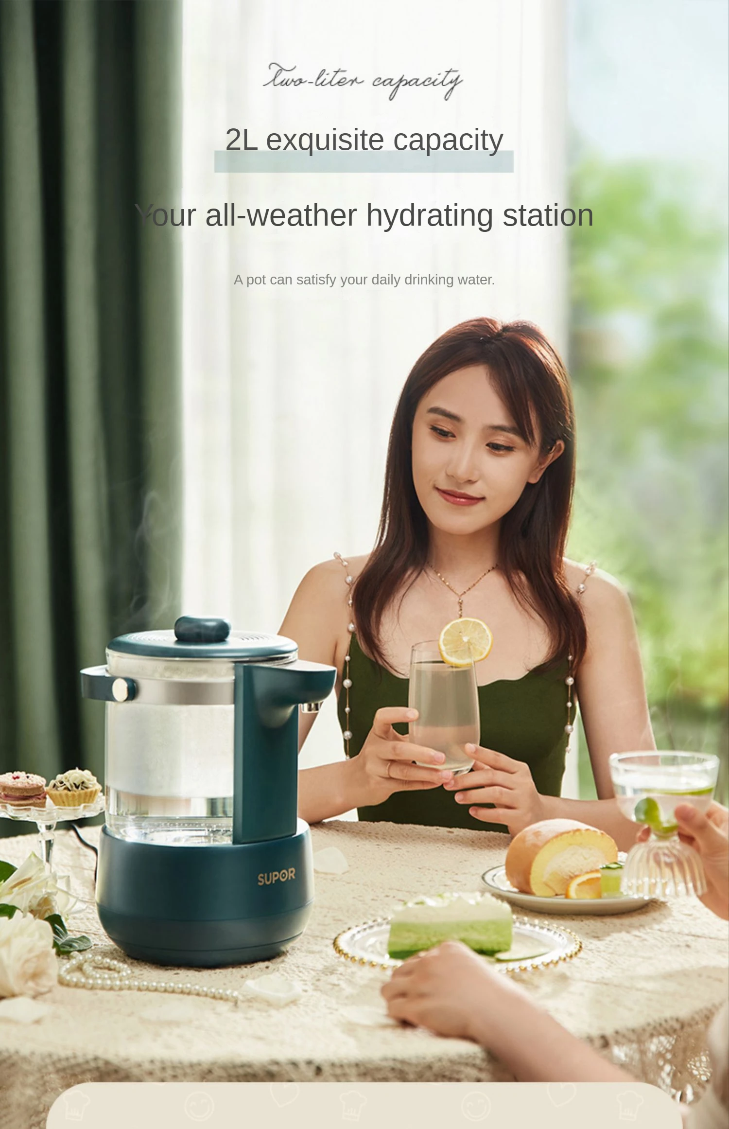 Description Picture 6 of itemElectric water bottle Household multi-function intelligent thermostatic glass kettle samovar