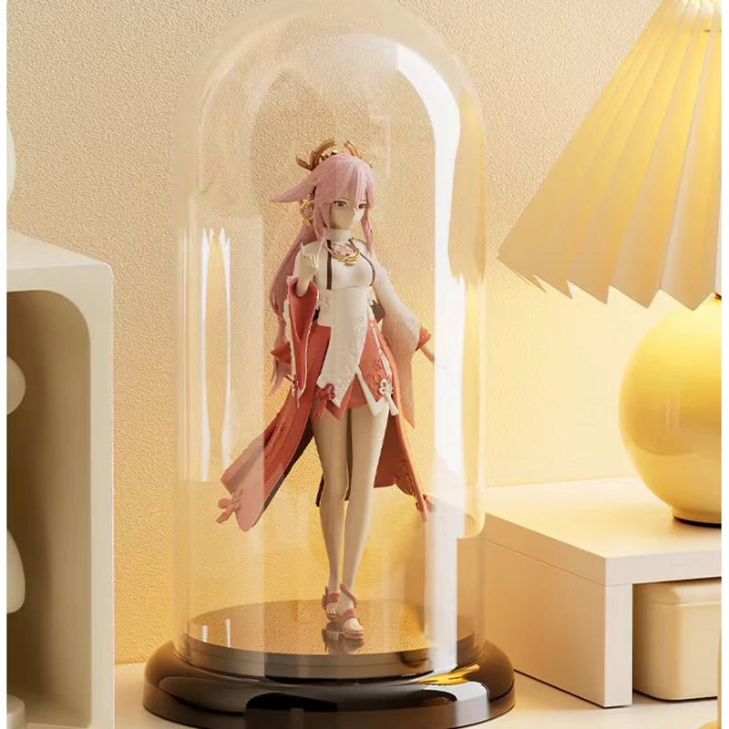 Flower Cover With Base Acrylic Display Case For Succulent Plants Home Decor DIY Dustproof Case Anime Genshin Impact Stand Figures Gift acrylic display case glass dome vase