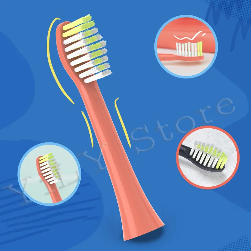 Replacement Toothbrush Heads for One Series HY1100/HX1200 Electric Brush Heads BH1022/1000 Series Vacuum Nozzle With Caps Gift 5