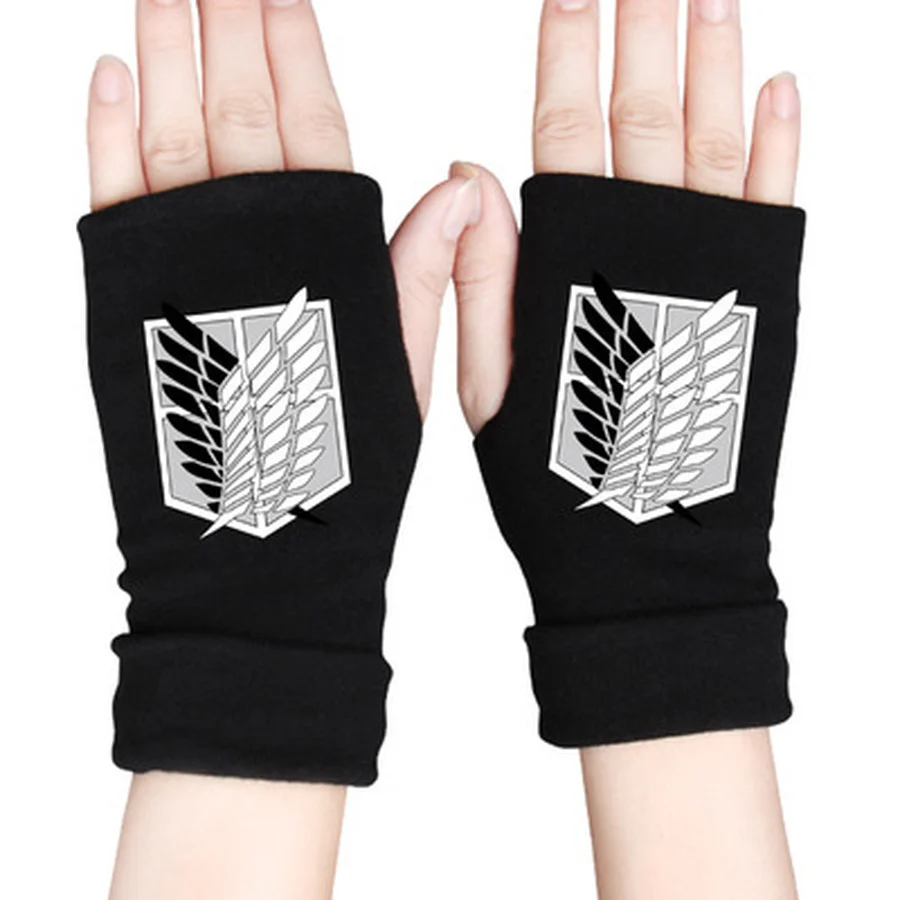 Cosplay Gloves Anime Attack on Titan Cotton Half Finger