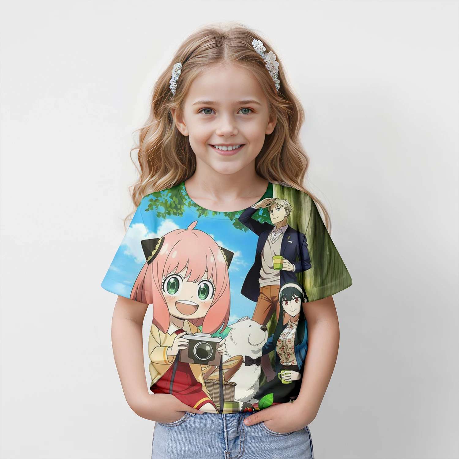 Kids Anime Japanese Spy X Family Anya Forger Graphic Print T Shirt Streetwear Men Women Fashion Short Sleeve 100-5XL T Shirt 6