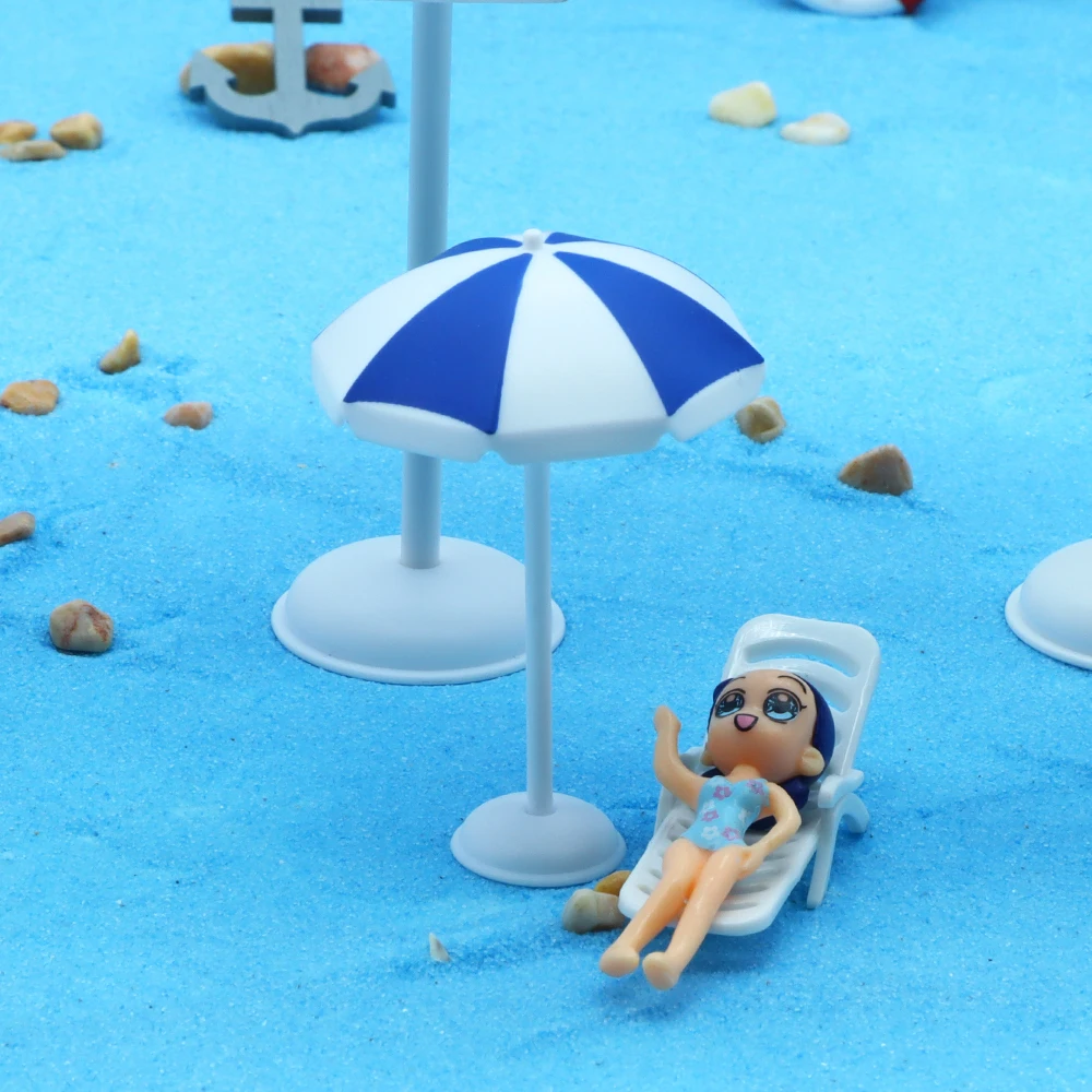 1Pc Dollhouse New Mini Plastic Sun Umbrella Micro Landscape Ocean Beach Decor Miniature Props Accessories Baking DIY Material 3