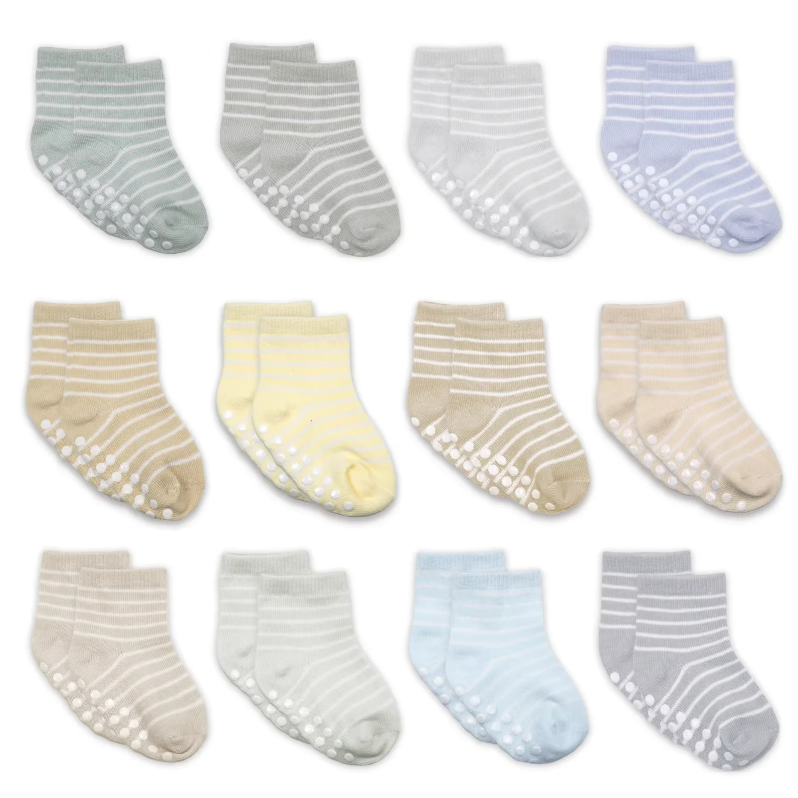 12 Pairs/lot 0 to 4 Yrs Cotton Children's Anti-slip Non Skid Socks For Boys Girl Floor Kid Sock With Rubber Grips Four Season 4