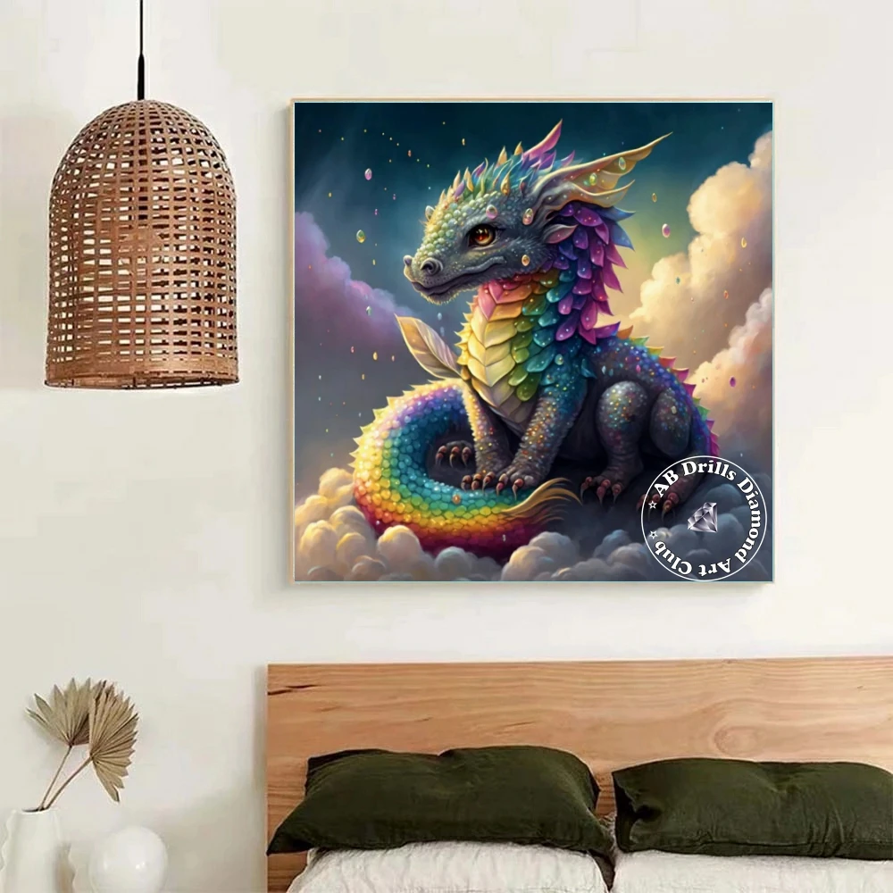 Cute Dragon 5D AB Diamond Painting Mosaic Embroidery Cartoon