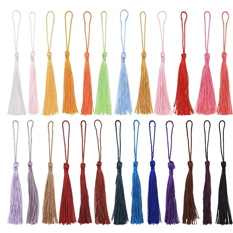 Silk Tassels 100Pcs 13cm Vertical Tassel Fringe Curtains Tassel Trim Bookmark Tassels for DIY Curtain Jewelry Making Home Decor