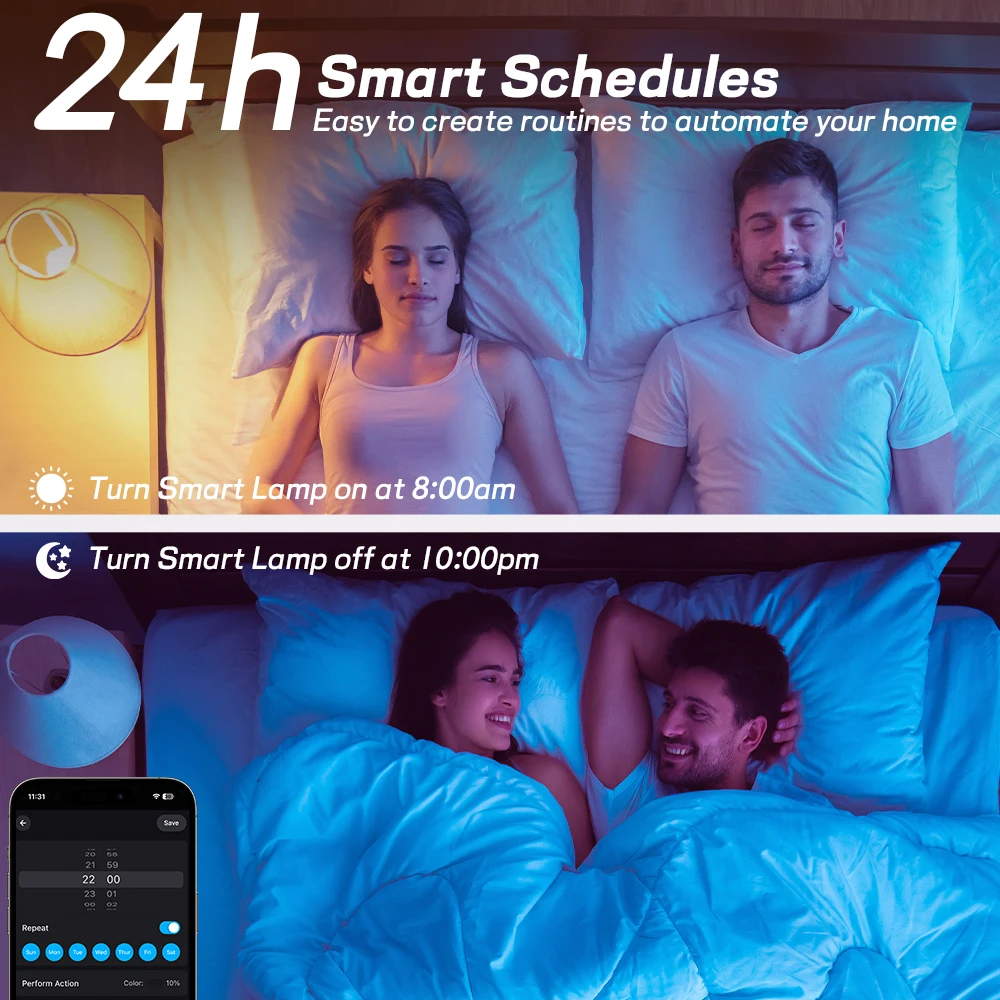 Smart Color-Changing LED Bulb with Music Sync & WiFi Integration