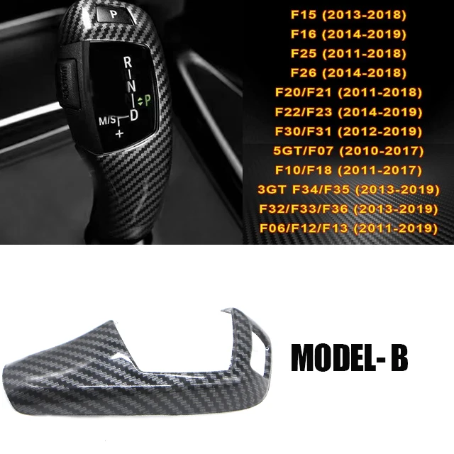 Carbon Fiber Texture For BMW F30 F10 F15 F07 F20 F21 F22 F32 F34 F35 5GT Car Gear Shift Panel Frame Gear Knob Cover Head Trim