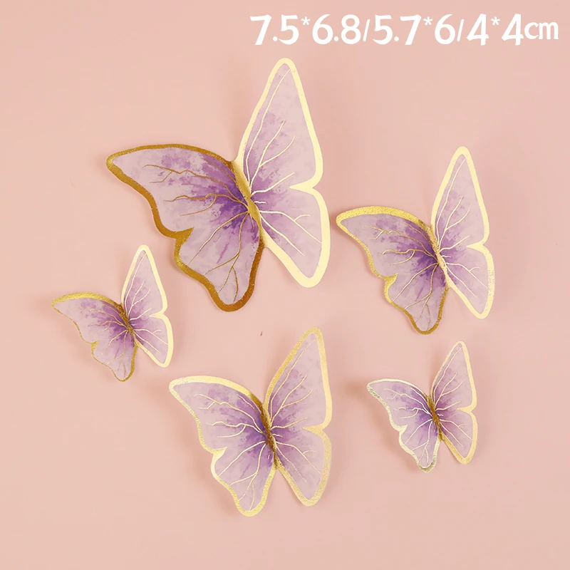 Elegant White Butterfly Cake Topper Set for Wedding and Party Decorations