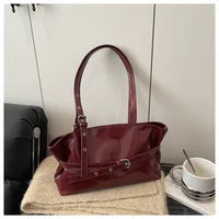 Large Capacity Women’s Shoulder Bag Tote Commuter Bag Simple Vintage Cross-Border New Style Bag Versatile Sensation 2025