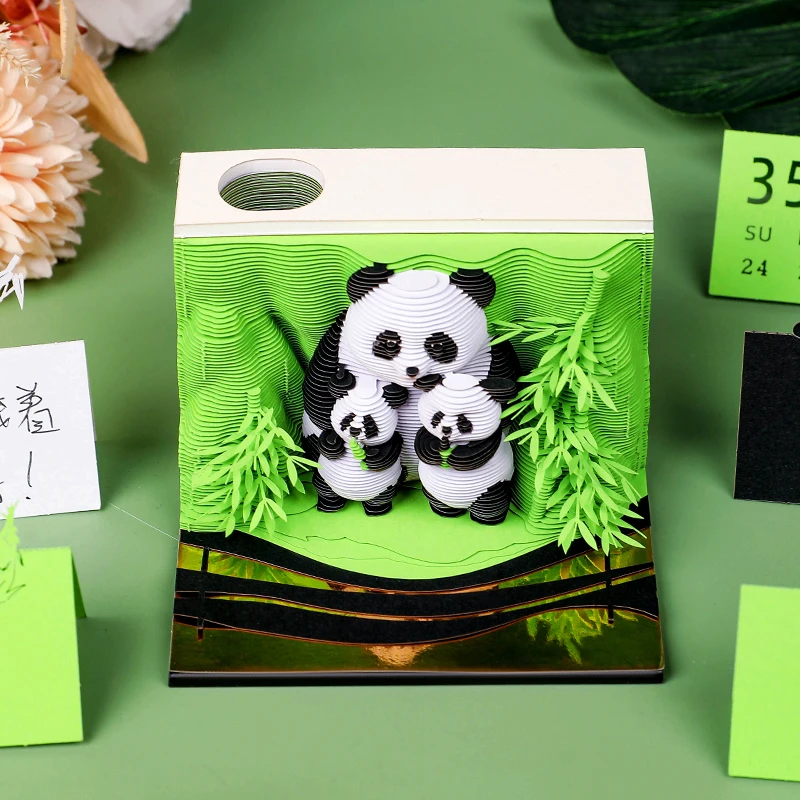 Panda Desk Calendar 2026 Calendar Memo Pad Creative Desk Calendar