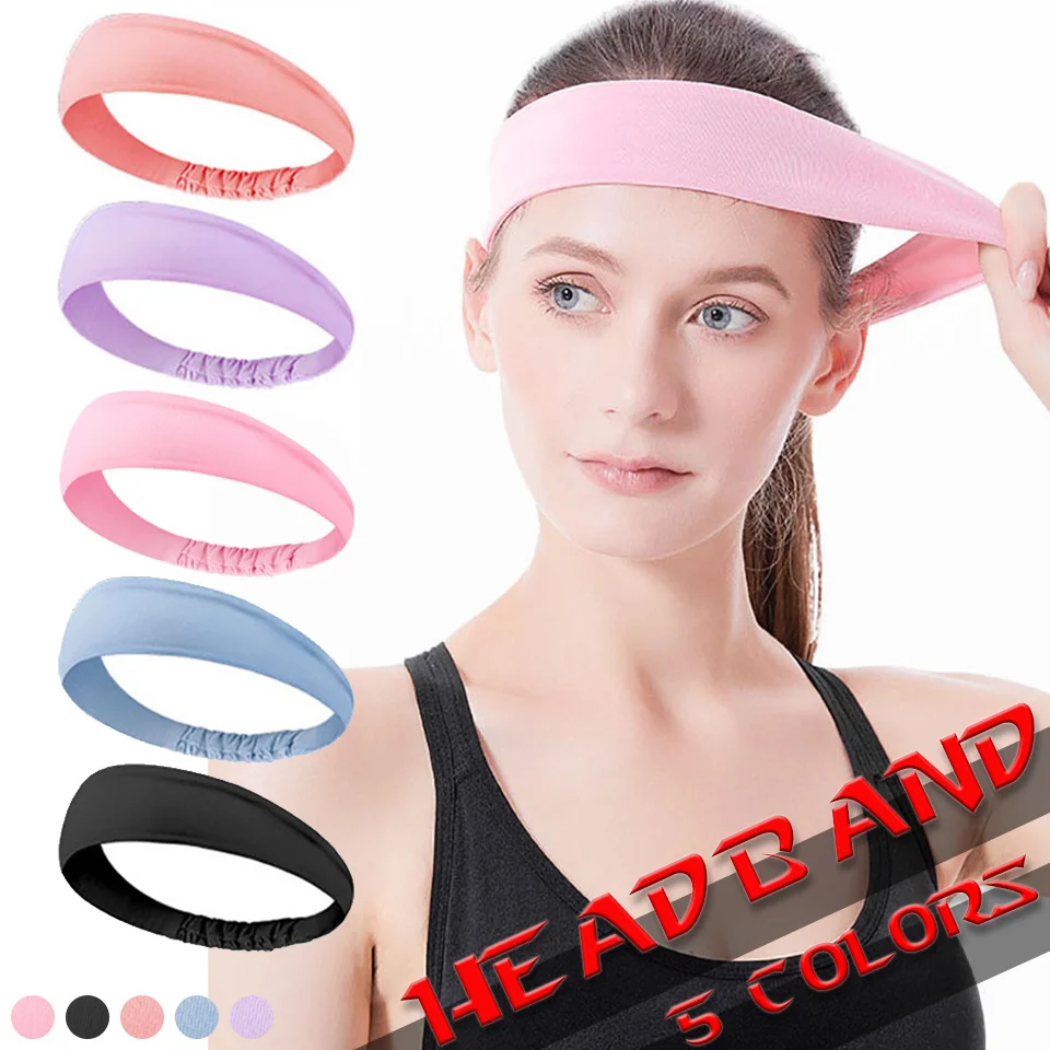 

Sports Fitness Sweat Hair Tennis Basketball Headband Elastic Sweat-absorbing Lightweight Running Cycling Head Hair Band Unisex