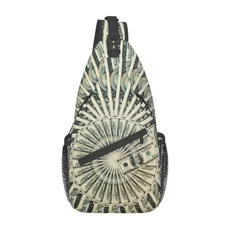 

Мужской рюкзак на плечо для банкнот, нагрудная сумка через плечо с принтом долларов США 100