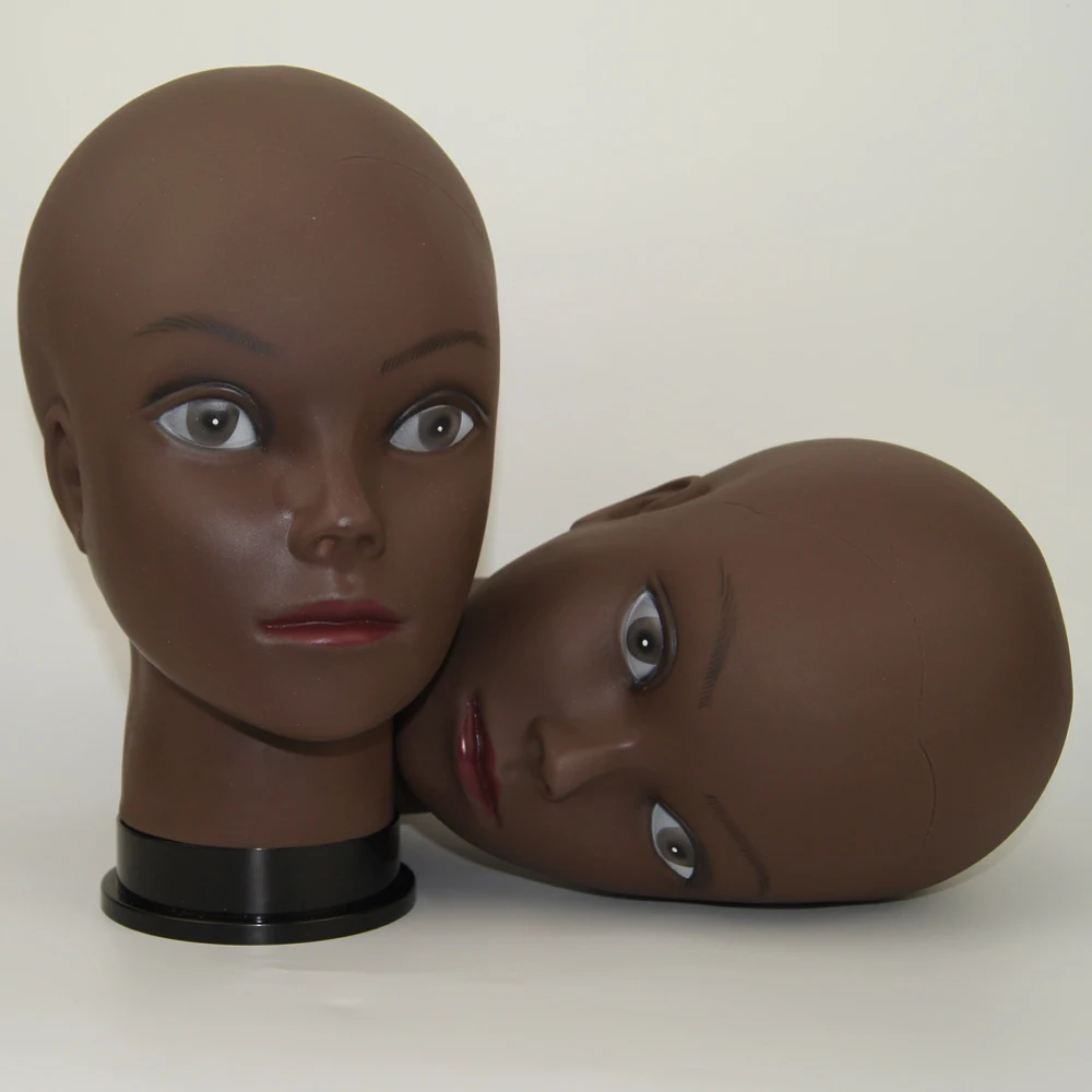 Wig Head Mannequin Bald Mannequin Training Head With Stand Tripod African Manikin Head Adjustable Wig Tripod Get T Pins Wig Install Kit