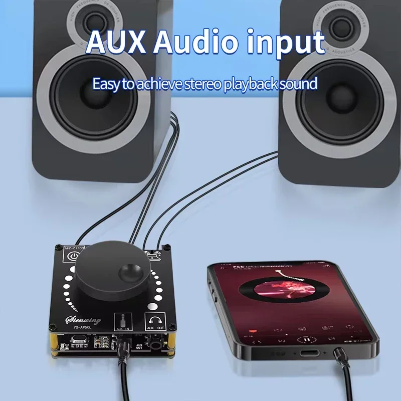 VIKEFON YS-AP50L 50W+50W Mini Digital Stereo Amplifier Speaker Power Amplifier Board Module Bluetooth 5.1 Audio board
