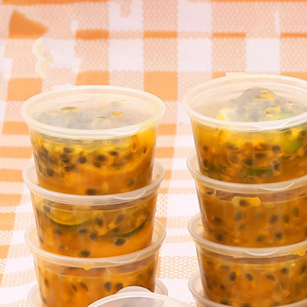 

50/100ml Disposable Plastic Takeaway Sauce Cup Condiment Container Food Packing Box Pigment Paint Box With Lids