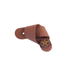 Premium Leather Adjustable Guitar Strap Button Neck Adaptor - Classic Accessory for Electric and Bass Guitars (Brown)
