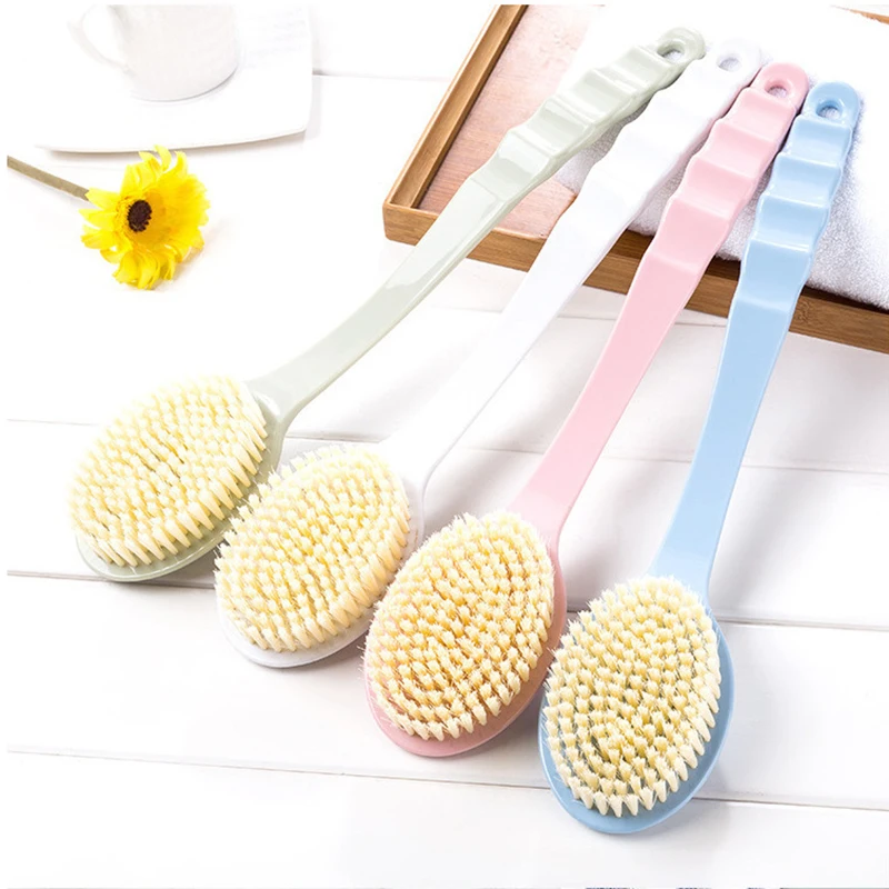 Bath Brush Back Body Bath Shower Sponge Scrubber Brushes with Handle Exfoliating Scrub Skin Massager Exfoliation Bathroom Brush