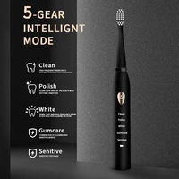 Electric Toothbrush 5-gear Mode USB Charging 4 colors IPX7 Waterproof Ultrasonic Rechargeable Soft Hair Toothbrush Adult Classic 2