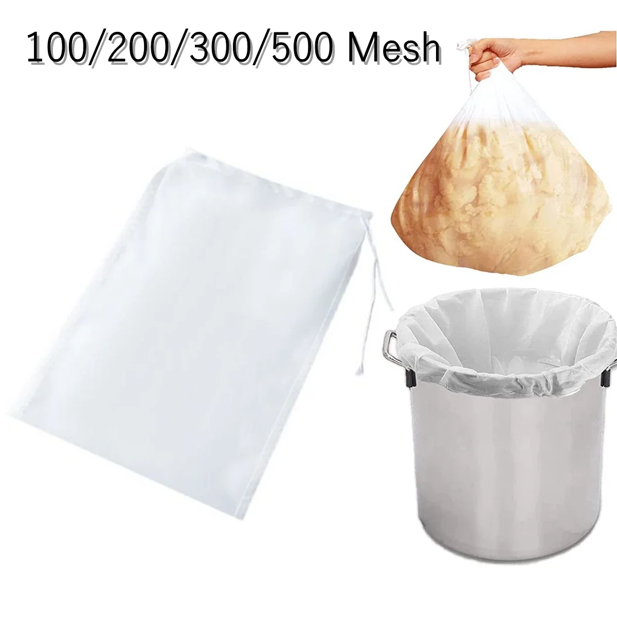 Beer Homebrew Filter Bag for Brewing Malt Wort Mesh Strainer Reusable Food Filter Bags Fine Mesh Strainers for Beer Brewing Bag beer brewing equipment beer brewing strainer bag