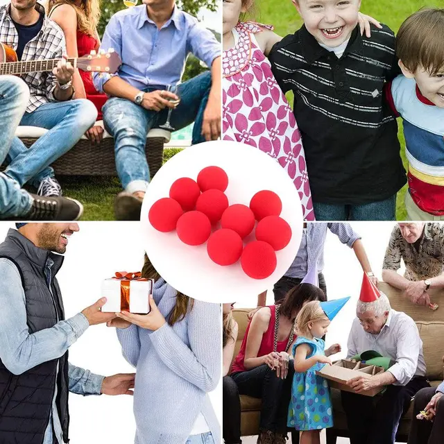 10pcs Red Sponge Ball Magic Sponge Ball Magic Props Comedy Trick Finger Sponge Play Ball Gift for Kid Halloween Party Masquerade 6