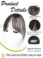 Synthèse perruque partie centrale frange Extensions de cheveux pince devant naturel sans couture français Oblique frange huit caractères frange 5