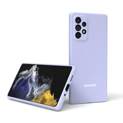 Premium Liquid Silicone Protective Phone Case - Shockproof Back Cover for A50 (Light Purple)