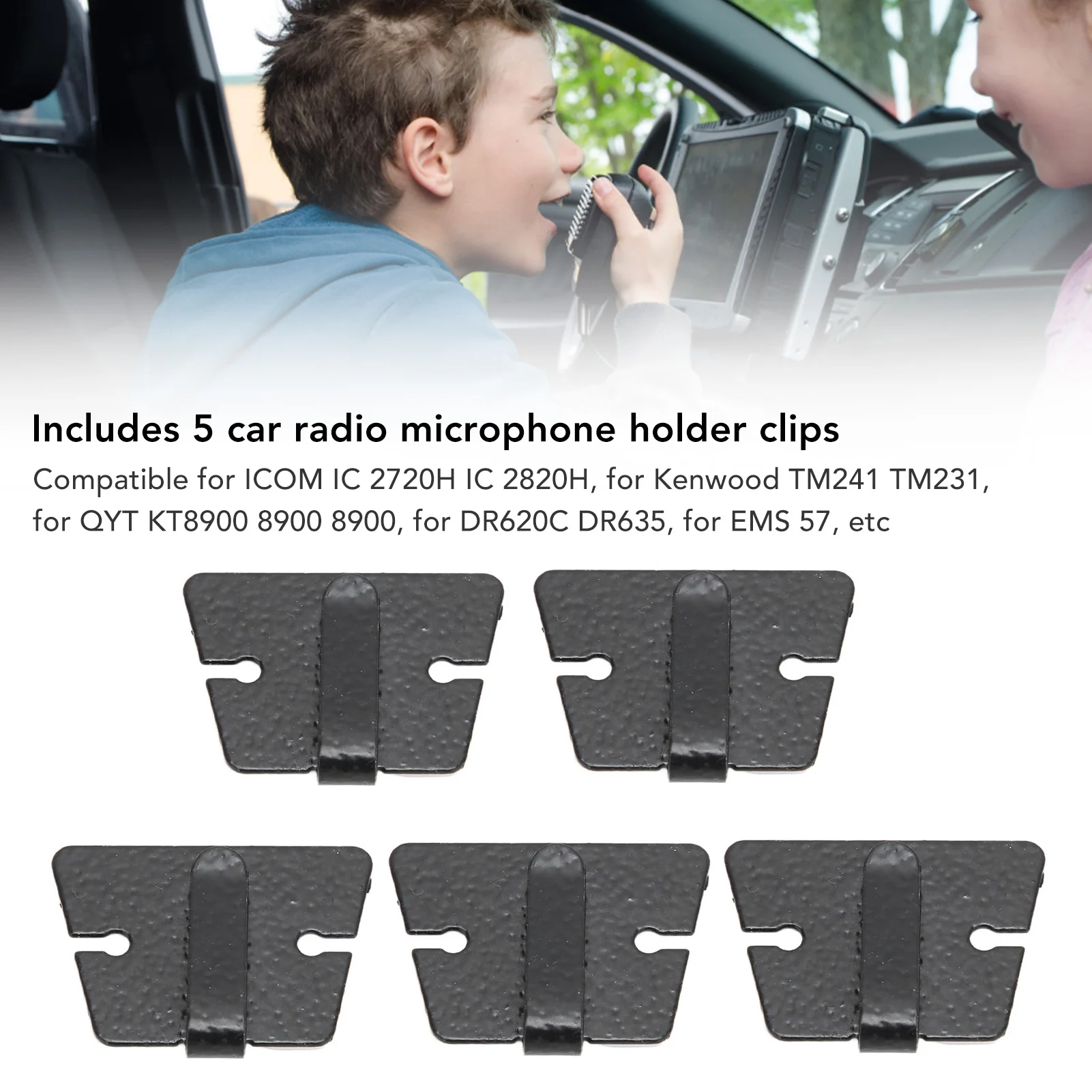 Radio Mic Bracket Metal Car Radio Microphone Holder Clip for ICOM IC 2720H IC 2820H for Kenwood TM241 TM231 Radio Mic Bracket