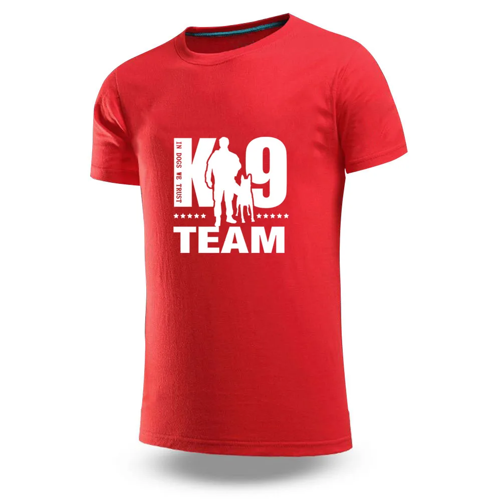 TRAINER K9 Team K9 Unit Malinois 2023 Summer Men's Round Neck Short Sleeve Solid Color Loose T-shirt Top Comfortable Breathable