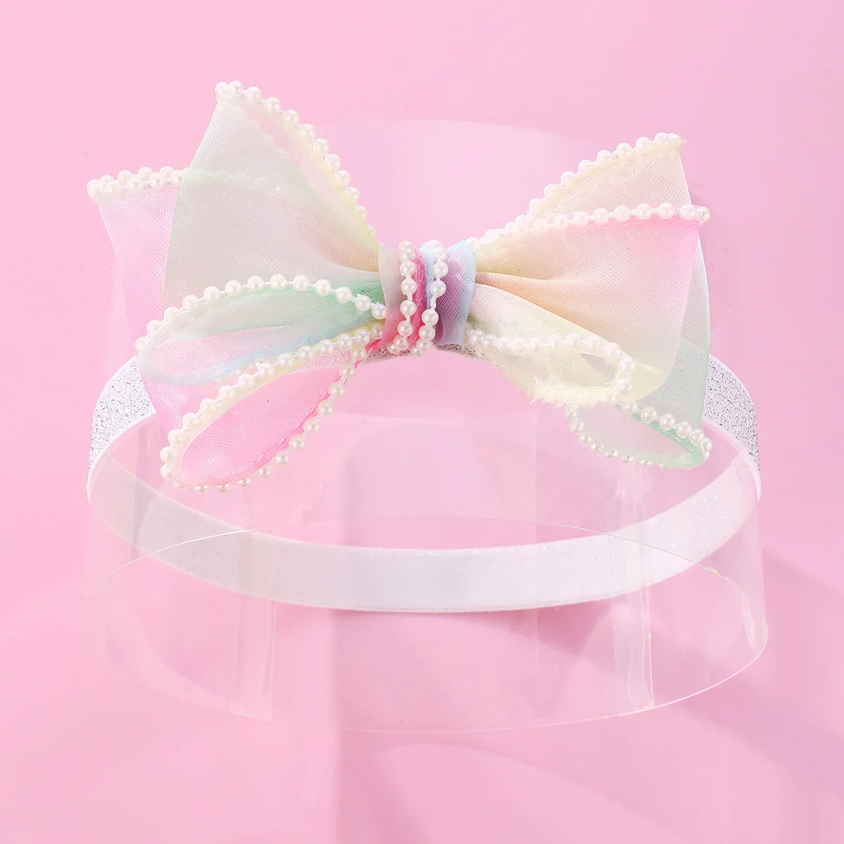 

12pcs Gradient Rainbow Color Tutu Bow Headbands Tulle Bowknot Newborn Headwear Fashion Boutique Hair Accessories for Girls