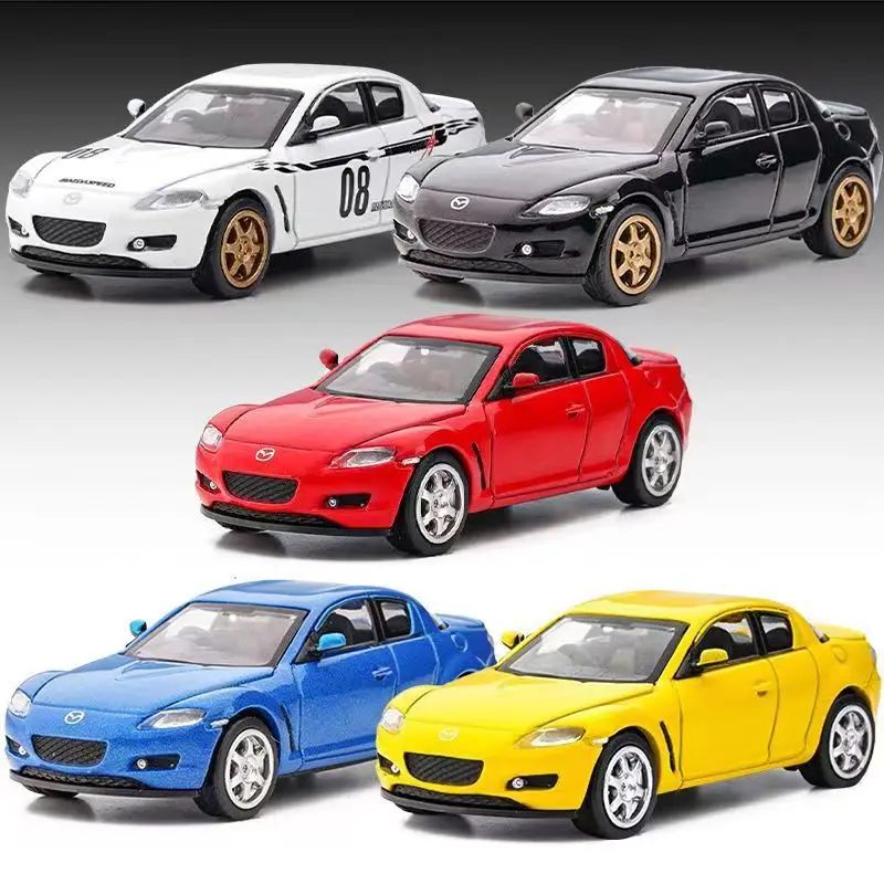 마쓰다 RX8 RX-8 스포츠카 합금 자동차 모델, 다이캐스트 장난감 시뮬레이션, 소형 체중계 자동차 모델, 미니어처 모델 수집품 선물, 1/64