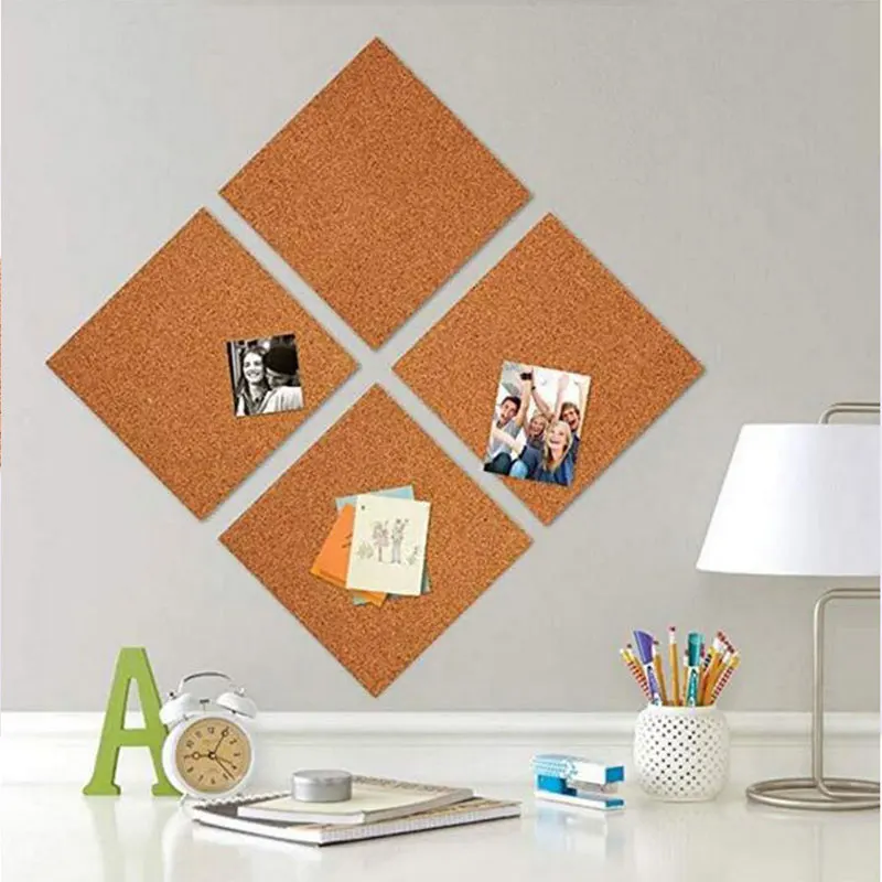 육각형 사각형 원형 코르크 보드 메시지 보드, 사진 벽 자체 접착 배경 게시판 코르크 벽 스티커