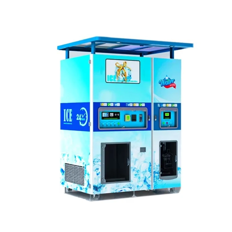 Customized Self-service Bagging square Cube Ice & Water Vending Machine 1