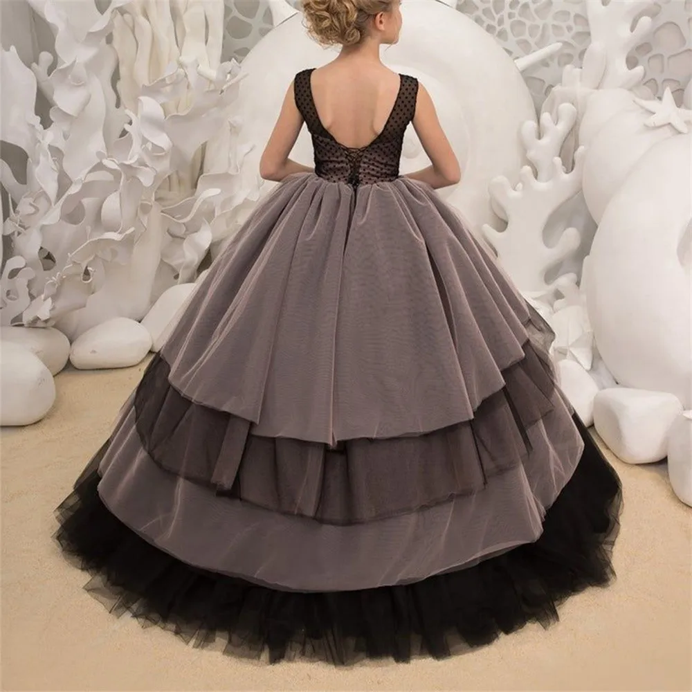 

Bow Bare Back Fluffy Flower Girls Dresses Pageant Dresses For Princess Off Kids Party Communion Birthday Piano Performance