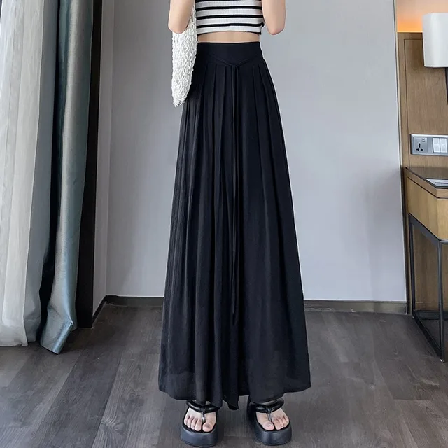 여름철 필수템 아이스 실크 코튼 린넨 와이드 레그 팬츠