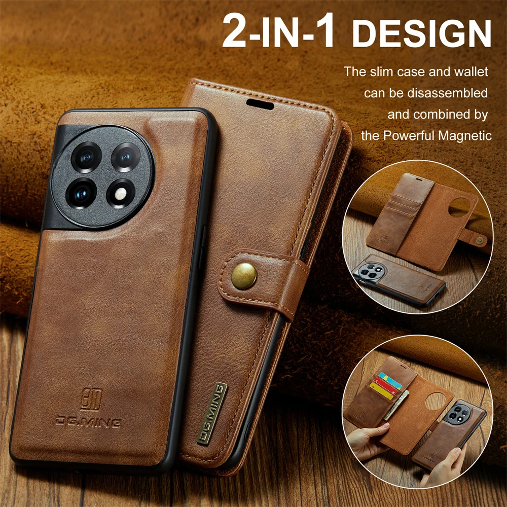 Premium 2-in-1 Detachable Magnetic Leather Wallet Case - Flip Folio Cover