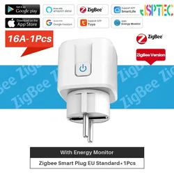 Zigbee EU Smart Plug with Power Monitoring and Voice Control - 16A/20A Capacity - ZIGBEE 16A (Beige)