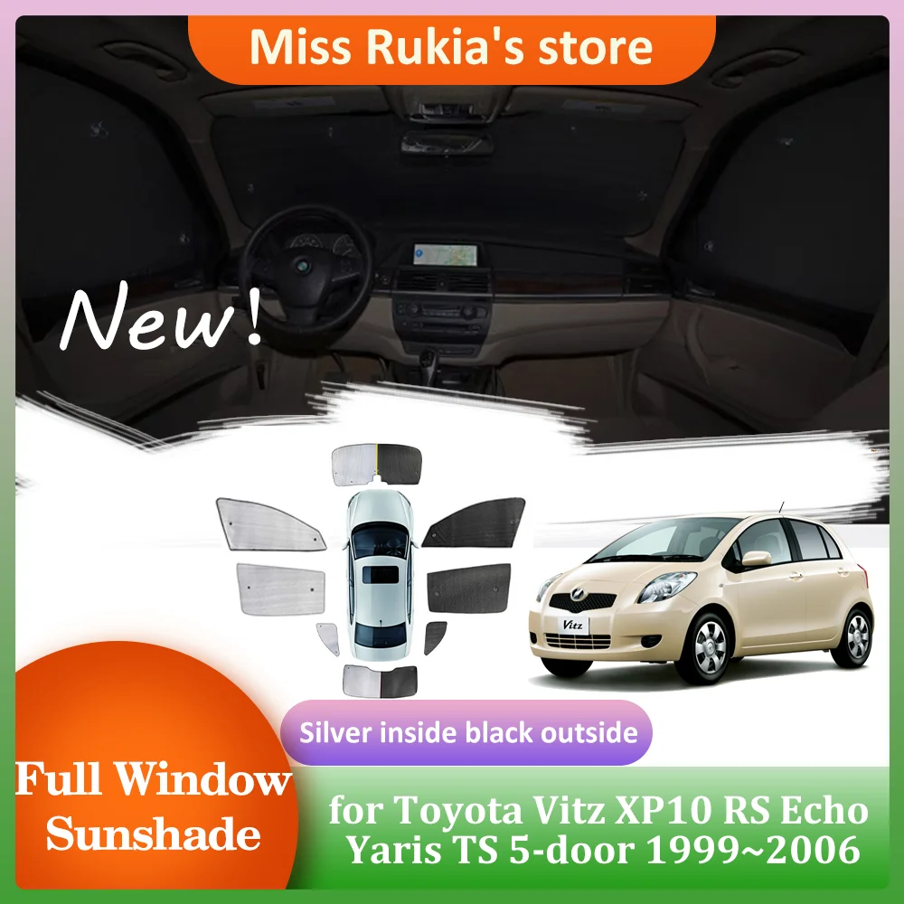 Автомобильные солнцезащитные очки для Toyota Vitz XP10 RS Echo Yaris TS 5-door 1999 ~ 2006, 2000 2001 2002 2003 2004 2005 боковые окна, солнцезащитный козырек, аксессуары для занавески на лобовое стекло