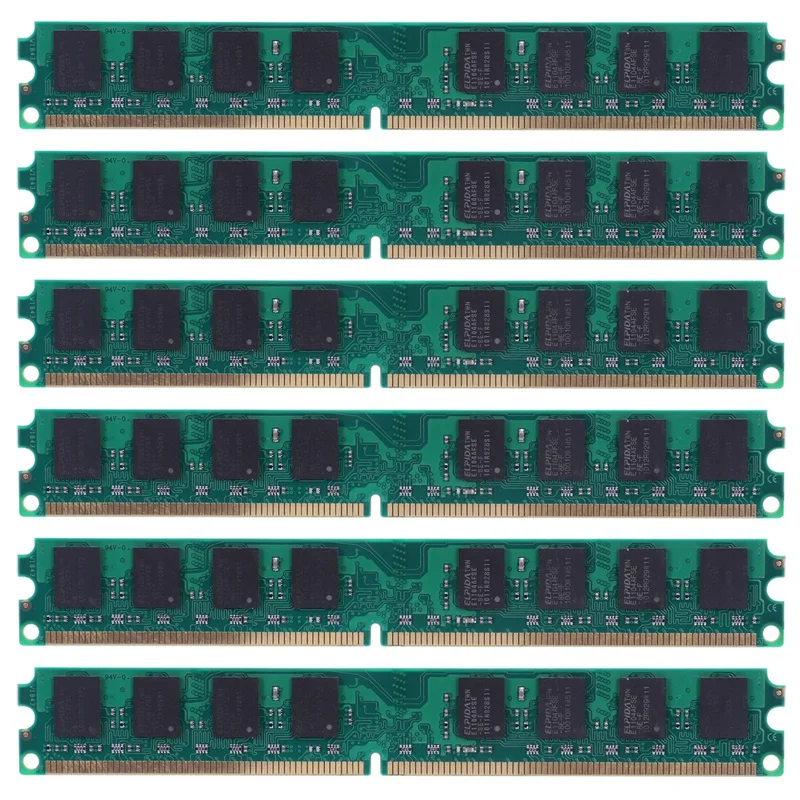 

6X DDR2 800Mhz PC2 6400 2 GB 240 Pin For Desktop RAM Memory