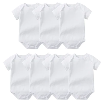 3 pcs Baby Bodysuits 100% Cotton Newborn Infantil Summer Body Toddler Jumper Rompers Sleepsuit Onesies Growings Jumpsuit White