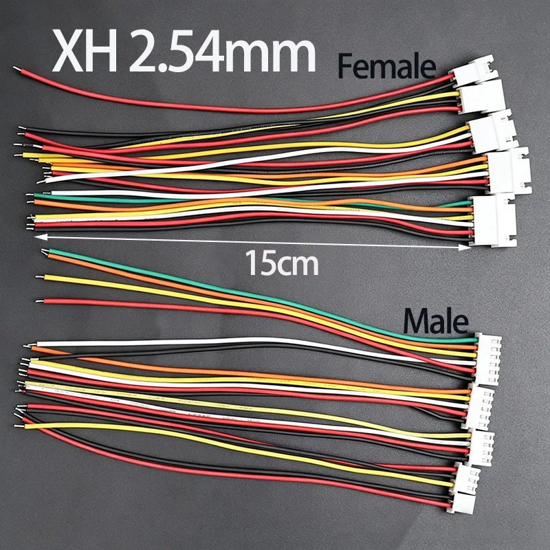1-10쌍 XH 2.54MM 2P 3P 4P 5P 6PIN 남성 여성 플러그 커넥터 2.54mm 피치 와이어 케이블 포함 배터리 충전 케이블 15cm