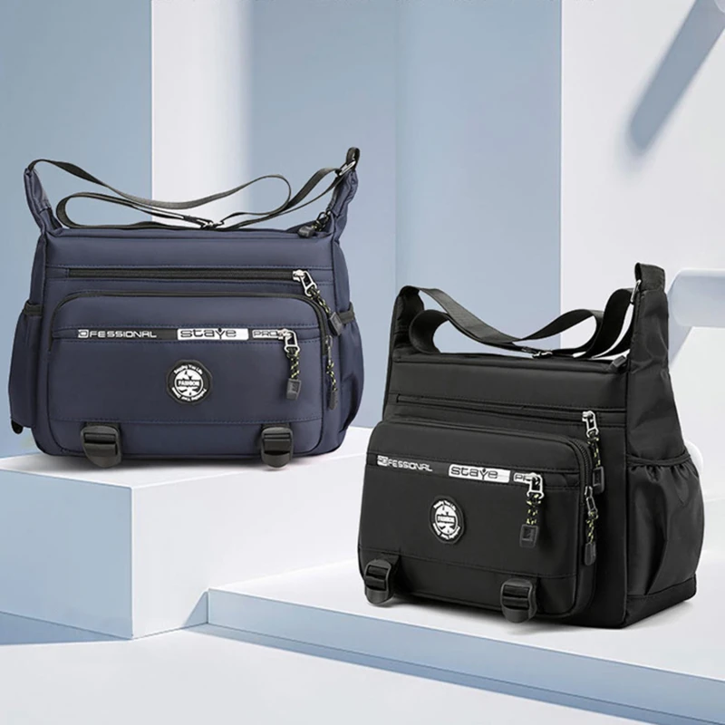 

Multi-layer Pocket Design Nylon Shoulder Bag Large Capacity Men's Casual Fashion Single Shoulder Crossbody Luxury Messenger Bag