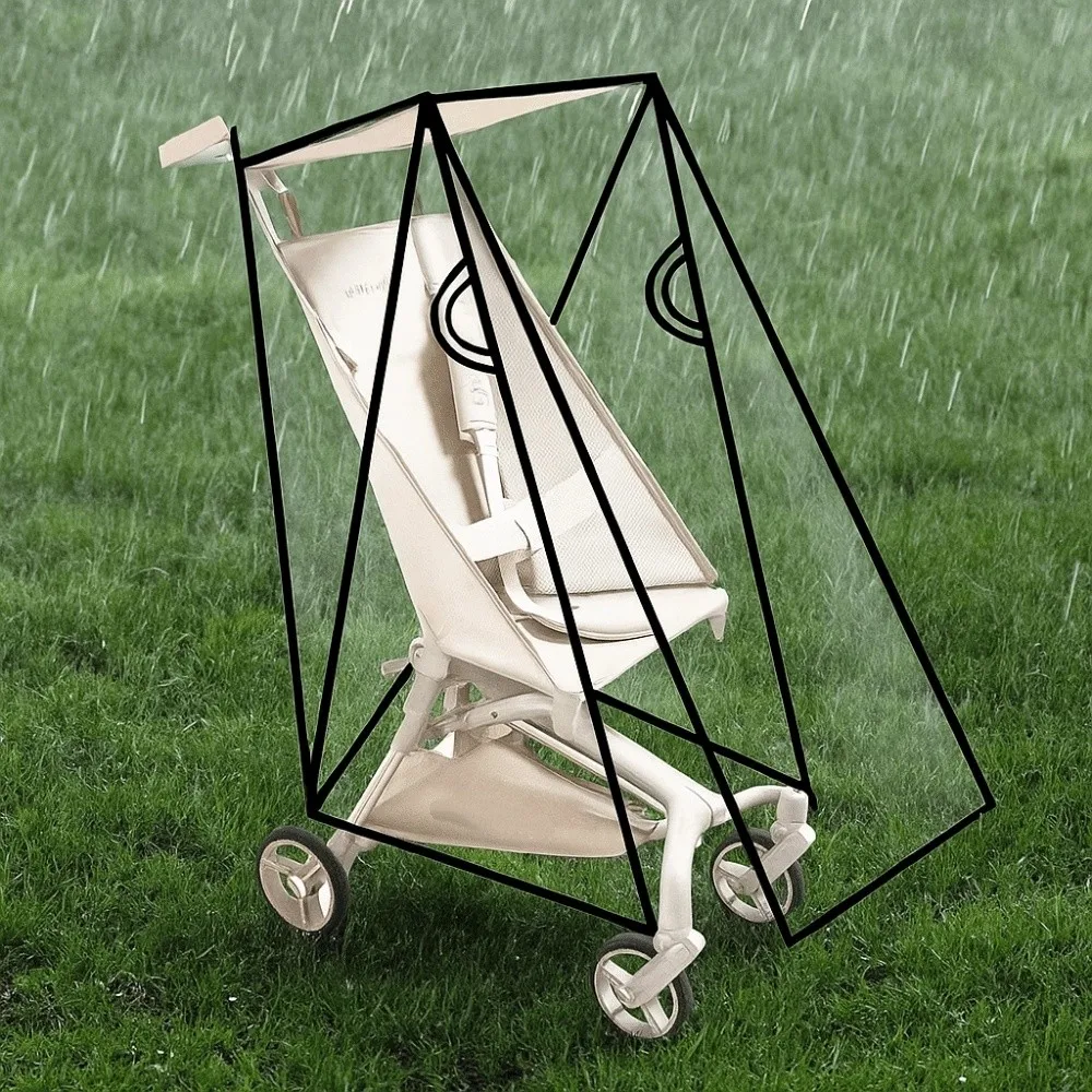 Transparent Baby Umbrella Stroller Rainproof Cover Waterproof Windproof Pocket Stroller Rain Cover Travel Protective Shield
