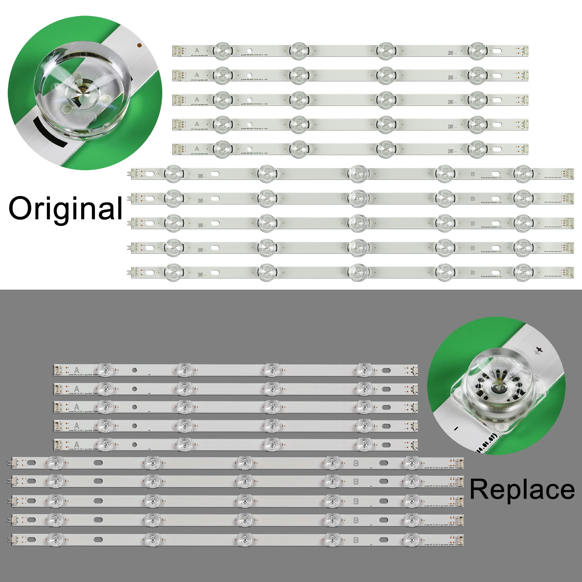 LED Ʈ  Ʈ, INNOTEK DRT 3.0 50 ġ _ A/B Ÿ REV01 REV02 140218 140107 50 ġ LCD  50LB , 9 LED, 1027mm