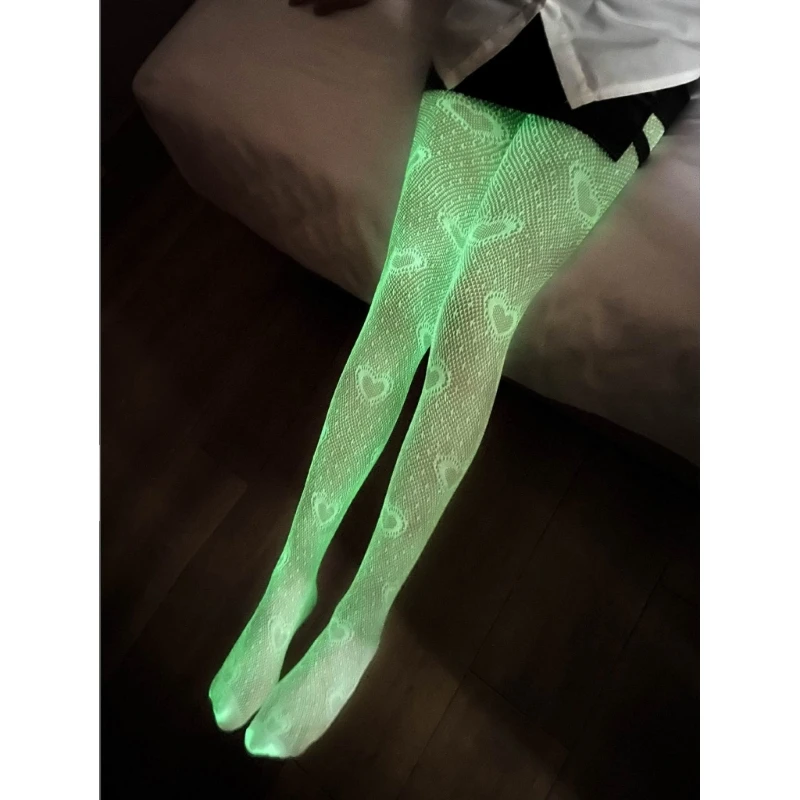 Mallas-de-cintura-alta-para-mujer-calcetines-de-rejilla-brillantes-y
