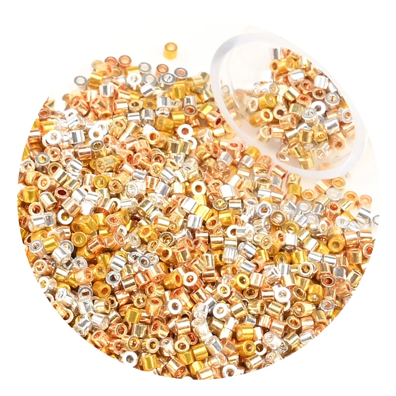 Uniform 11/0 antike goldene japanische Glasperlen zur Herstellung von Schmuck im französischen Stil, handgefertigte Perlenketten 1100 Stück/Packung – Detail 19