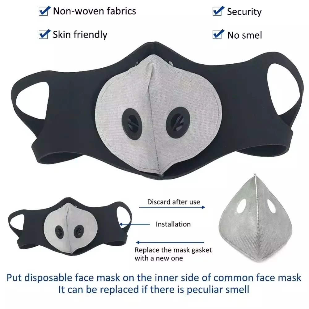 Cycling Dustproof PM2.5 Active Carbon Filter Replacement Protection Anti Dust 5 layers Cycling Face Masks Breathing Filter Gasket